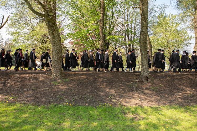 Colgate graduates walk along Willow Path