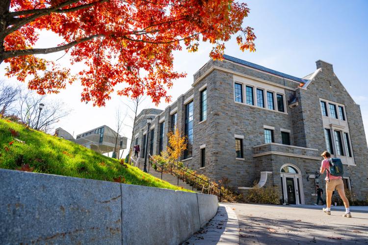 Students walk by Bernstein Hall