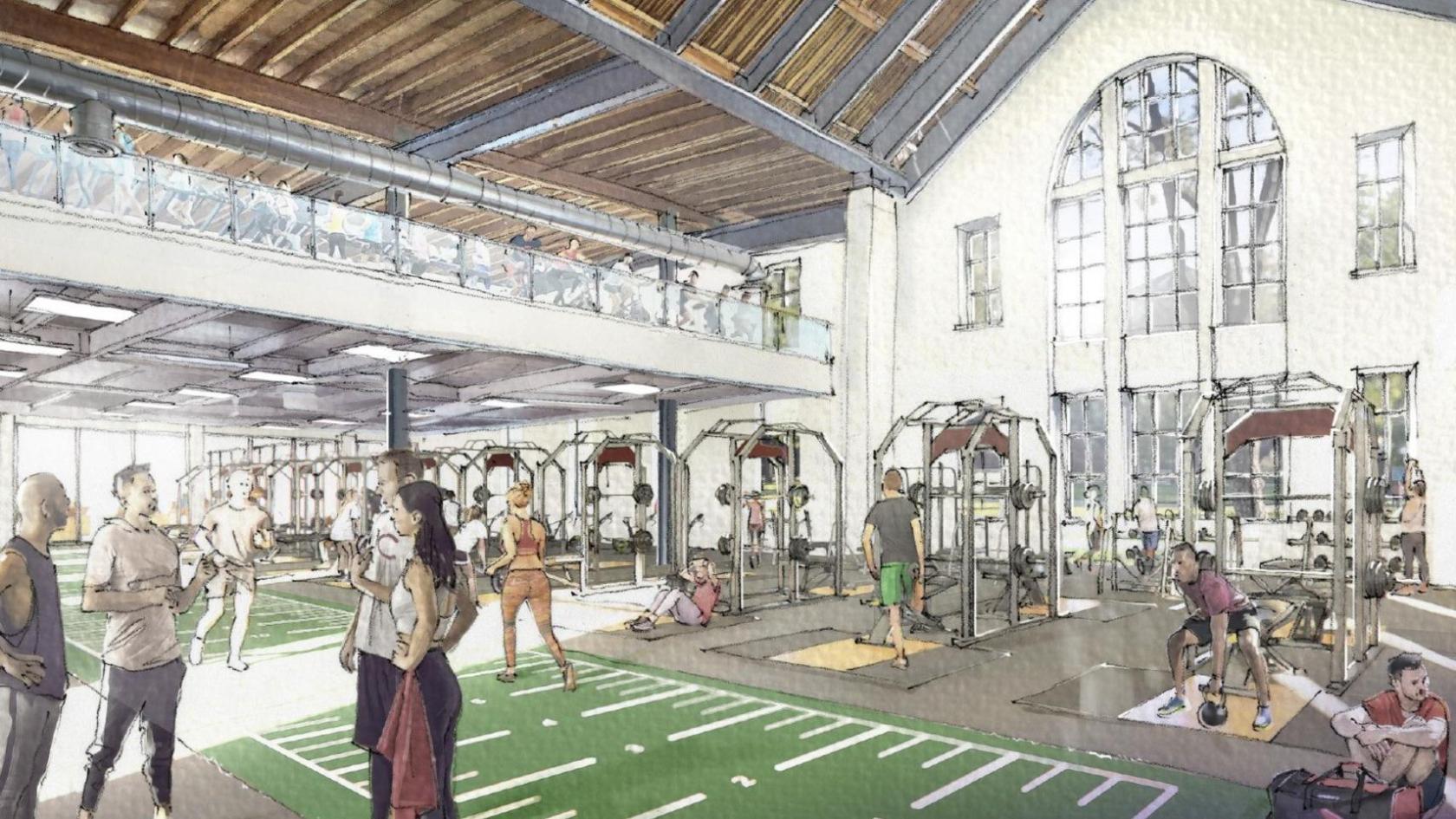 Building 2 strength and conditioning facility concept art 